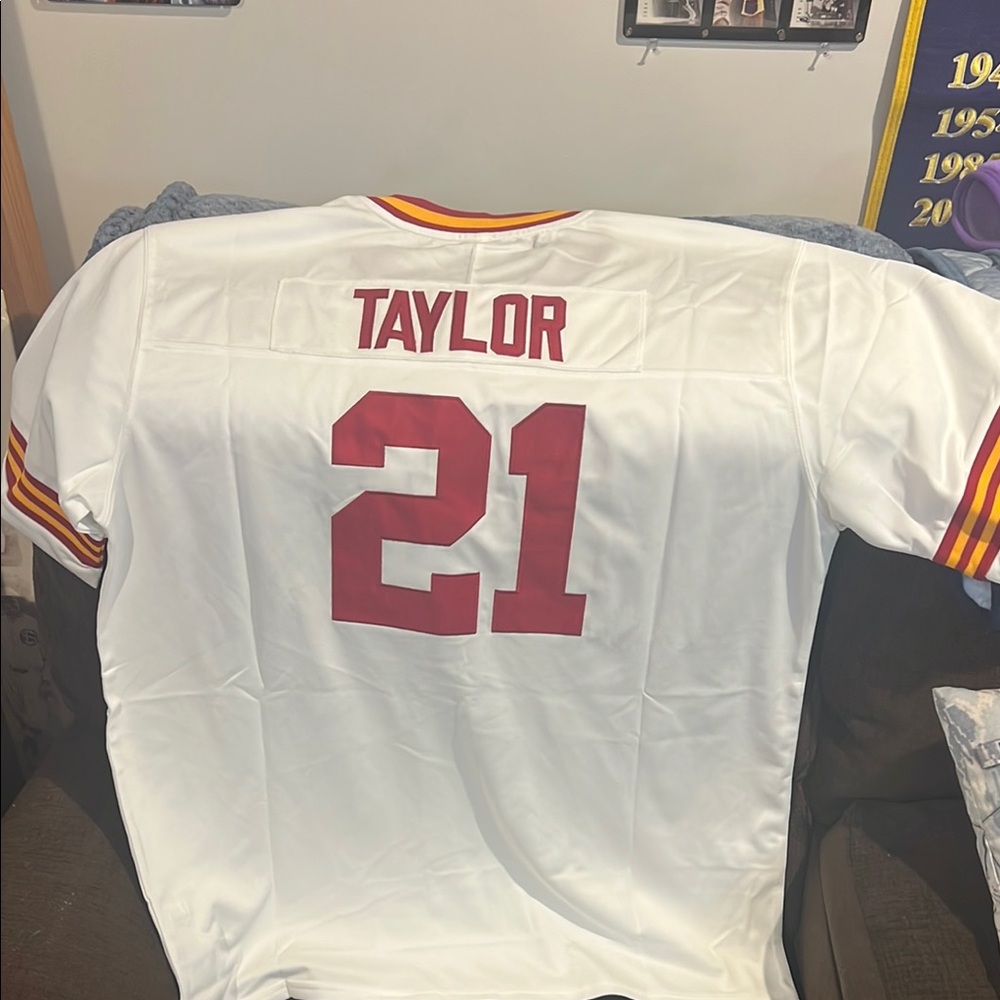 Replica White Sean Taylor Jersey with Red Accents